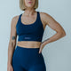 High Support Cross Back Sports Bra - Navy