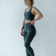 Forest green high-waisted super soft leggings for yoga and pilates, squat-proof fit