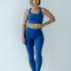 Blue high-waisted super soft leggings for yoga and pilates, squat-proof fit